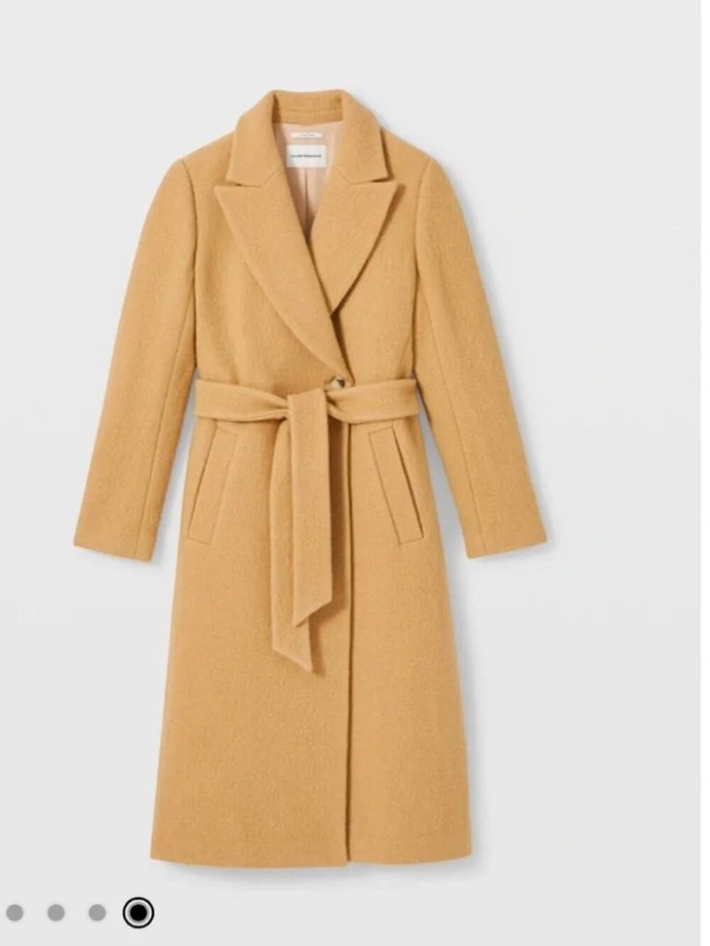 Club Monaco Slim Belted Coat Manteaux 100% Wool Camel Size Medium $479 MSRP NWT